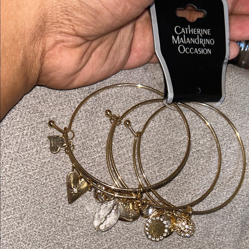 Catherine Malandrino Gold Charm Bracelet Set of 3